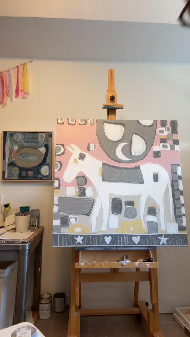 I’ve been working on this one today like a meditation. 🫏
#texaspainter #art #texasartist #contemporaryfolkart #folkart