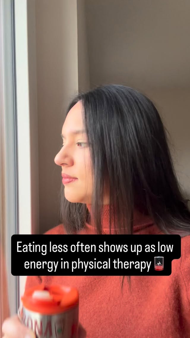 I see this a lot in physical therapy rehab 👀
Progress is there, compliance is there — but energy isn’t.
When that shows up, I’m usually looking at intake before effort or motivation ⚖️
“Eating less” can quietly change recovery even when strength looks fine.
This comes up often in the work I do alongside PTs 🤝