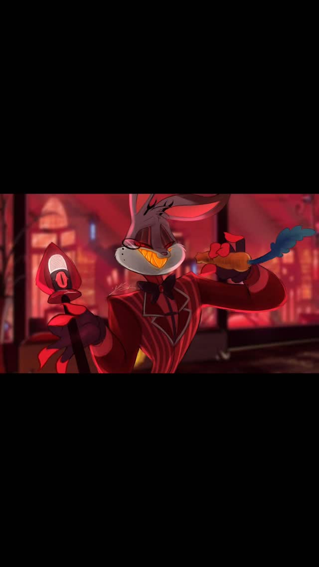 Someone put #hazbinhotel into toon world and I love it. Seeing Bugs and Daffy as Alastor and Vox fits too damn well. @moondolldreeams is behind this glorious project. Give them all the flowers I’d love to talk about the show with them sometime. #looneytunes #alastor #bugsbunny #hazbinhotelfanart