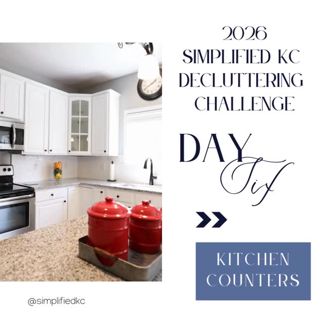 DAY 6 of the Simplified KC Decluttering Challenge 🎉
If you’re anything like me, my sanity is directly linked to the amount of junk on my kitchen countertops 😅
Today’s task is a good one (and one that you should make a habit of doing).
Set a timer for 15 minutes and clear off anything you don’t use on a regular basis. Toss the trash, and rehome anything that belongs somewhere else. Once the counters are clear, give everything a good wipe down.
Then—take a deep breath and enjoy how calm and functional your space feels. Small resets like this can make a huge difference in how you move through your day. ✨
#SimplifiedKC #DeclutteringChallenge #Day6 #ClearCounters #KitchenDeclutter #15MinuteDeclutter #OrganizedKitchen #ProgressNotPerfection #DeclutterYourHome
