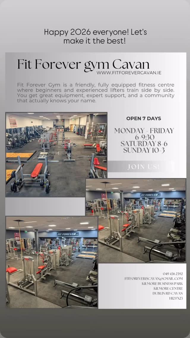 The gym is where it all starts.
✅Better sleep.
✅Less stress.
✅A toned up body.
This place is suitable for EVERYONE at any level , even if you’ve never trained before.
Feeling nervous, lack confidence, or don’t know where to start ? 🤗
20 years ago was the first time I went to join the gym☝️and my warm up was arguing with myself in the parking lot.🅿️ 🤣
if this is you , finish your warm up come up.
We are waiting for you at the front desk.
www.fitforevercavan.ie