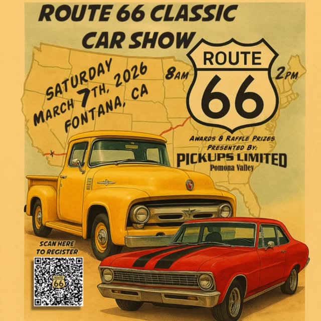 🚨PRE-REGISTRATION CLOSES 2/23! 🚨
Lock it in early and save $10 💸
Pre-register to guarantee your event shirt in your size
(up to 3XL) 👕
👉 Click the link in our bio to register now!
Bring out that ride and show it off 🔥
Roll in with your club and represent strong 💪
🚗 ROUTE 66 CLASSIC CAR SHOW 🚗
📍 Fontana, CA
📅 Saturday, March 7th
🕣 8am-2pm
✅ ALL makes & models welcome!
Join us for our 2nd year at the Water of Life Community Church – Parking Lot A, located on East Ave just north of Foothill Blvd.
Plenty of space, great vibes, and an awesome mix of cars, trucks, and people.
Come for the cars, stay for the cause! A portion of proceeds benefits @citylink_wol!
📣 VENDORS WANTED!
Get your product or business in front of a great crowd.
Send us a DM for vendor info.
Don’t miss it — we can’t wait to see you there! 🙌🙌
#Route66CarShow #CarShowLife #ClassicCars
#CustomCars #Trucks #HotRods #SoCalCarScene
#FontanaCA #PickupsLimitedPV 🚗🔥
#citylinkwol
#wateroflife