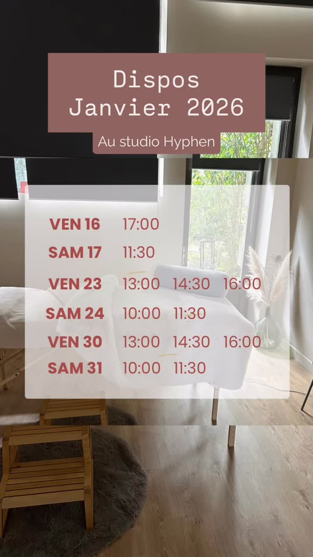 ✨ Disponibilités – Janvier ✨
Le mois de janvier est là, et avec lui l’envie de repartir sur de bonnes bases, de prendre soin de soi et de s’accorder du temps 🤍
Je vous ouvre mes disponibilités pour janvier pour :
💆♀️ Massages visage facialiste
🌿 Belly Detox
✨ Drainage lymphatique brésilien
🎁 Vous avez reçu une carte cadeau à Noël ? C’est le moment parfait pour en profiter.
💫 Vous avez envie de vous faire plaisir, de relancer une cure ou simplement de vous offrir une pause rien qu’à vous ?
Prendre soin de son corps, de son bien-être et de son énergie, c’est aussi une belle résolution pour cette nouvelle année ✨
📩 Les rendez-vous se prennent en message privé.
Autres dates disponibles pour un massage à domicile, contactez moi par msg ou téléphone 🙂
#massagevalence #facialistevalence #kobidovalence #facialiste #kobido
