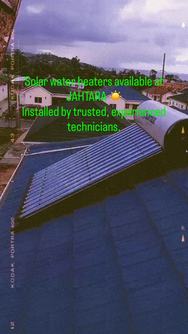 SUNTASK Solar Water Heaters ☀️ — Available at JAHTARA
✔️ Sizes available: 25, 40, 50 & 80 gallons
📞 Contact us for a quotation: 876-518-5470
🌐 Visit us online: www.jahtarasales.com
#solar #waterheater #solarwaterheater water