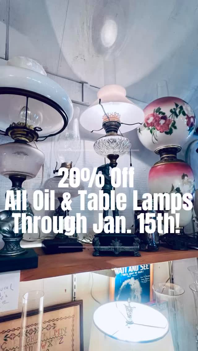 Joyce Carroll has long been known for her eye for lighting, and her shop at Tomato Factory is always worth a visit and time!
Now through January 15, enjoy 20% off all of Joyce’s Oil lamps and Table lamps. These are the kinds of pieces that bring warmth and character into a space—beautifully made, timeless, and thoughtfully chosen from decades of experience.
If you’ve been looking for the right lamp, this is the time to visit!
While you’re here, take time to wander the 20+ small businesses throughout Tomato Factory—antiques, art, décor, jewelry, books, textiles, and plenty of unexpected finds along the way.
Shop local. Find something special.
Sale ends January 15!