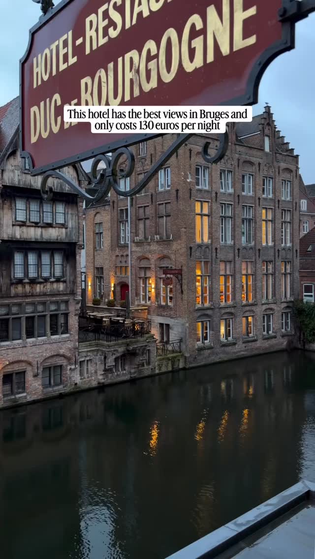 Save @denducdebourgogne for your next trip to Bruges 🇧🇪🛎️
This hotel has some of the most striking canal views in the city and is perfectly located close to all the main attractions.
Even if you are not staying here, the restaurant is still worth a visit. It serves classic Belgian dishes in a beautiful, elegant setting and is the perfect spot for a relaxed meal by the canal. 🍴
Remix @dr_difilippo