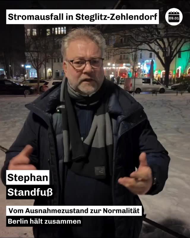 Noch vor wenigen Tagen herrschte rund um den Mexikoplatz Ausnahmezustand:
Notstromaggregate, Wärmestuben, Einsatzkräfte im Dauereinsatz.
Heute ist die Stromversorgung zurück. Licht, Wärme und ein Stück Normalität sind wieder da.
Mein aufrichtiger Dank gilt allen, die in dieser schwierigen Lage geholfen haben:
Feuerwehr, THW, Bundeswehr, Polizei, Hilfsdienste und viele engagierte Helferinnen und Helfer. 👏
Gleichzeitig gilt: Wir dürfen uns darauf nicht ausruhen.
Jetzt müssen wir genau analysieren, was gut funktioniert hat – und was besser werden muss.
Denn Krisenfestigkeit entsteht nicht durch Applaus, sondern durch Konsequenzen.
👉 Was muss Berlin beim Katastrophenschutz dringend verbessern?
.
.
.
.
#Stromausfall #CDUBerlin #SteglitzZehlendorf