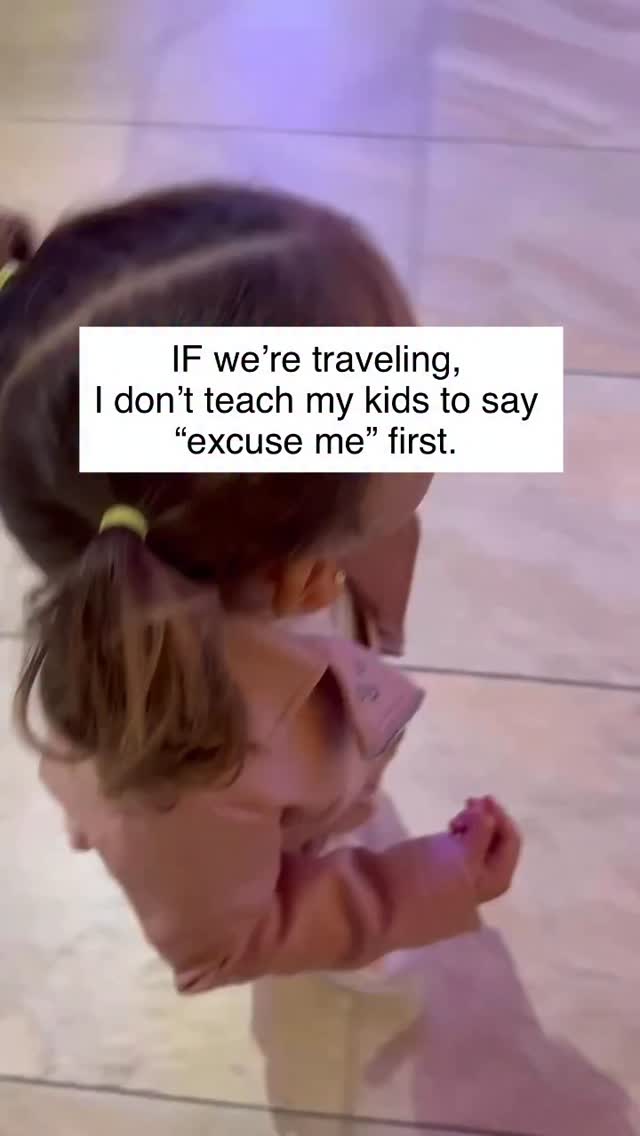 I know that sounds weird.
I have a 3-year-old and a baby.
Airports are loud.
Trains are crowded.
Languages change.
People move fast.
In those time, I don’t need my toddler worrying about manners before safety.
So instead of “excuse me,” here’s what I teach:
👉 stay close to me
👉 use your body to make space
👉 let me speak for you
Manners matter, yes... just not first.
Especially when kids are small, tired, or overstimulated, their job isn’t to manage adults.
It’s to stay safe and regulated.
There will be plenty of time to practice “excuse me” at the grocery store, at school, with familiar people.
When we’re traveling, my priority is simple:
connection over courtesy.
safety over social rules.
And honestly?
This made travel so much easier for all of us.
#travelmomwithkids #toddlertravel #parentingtips