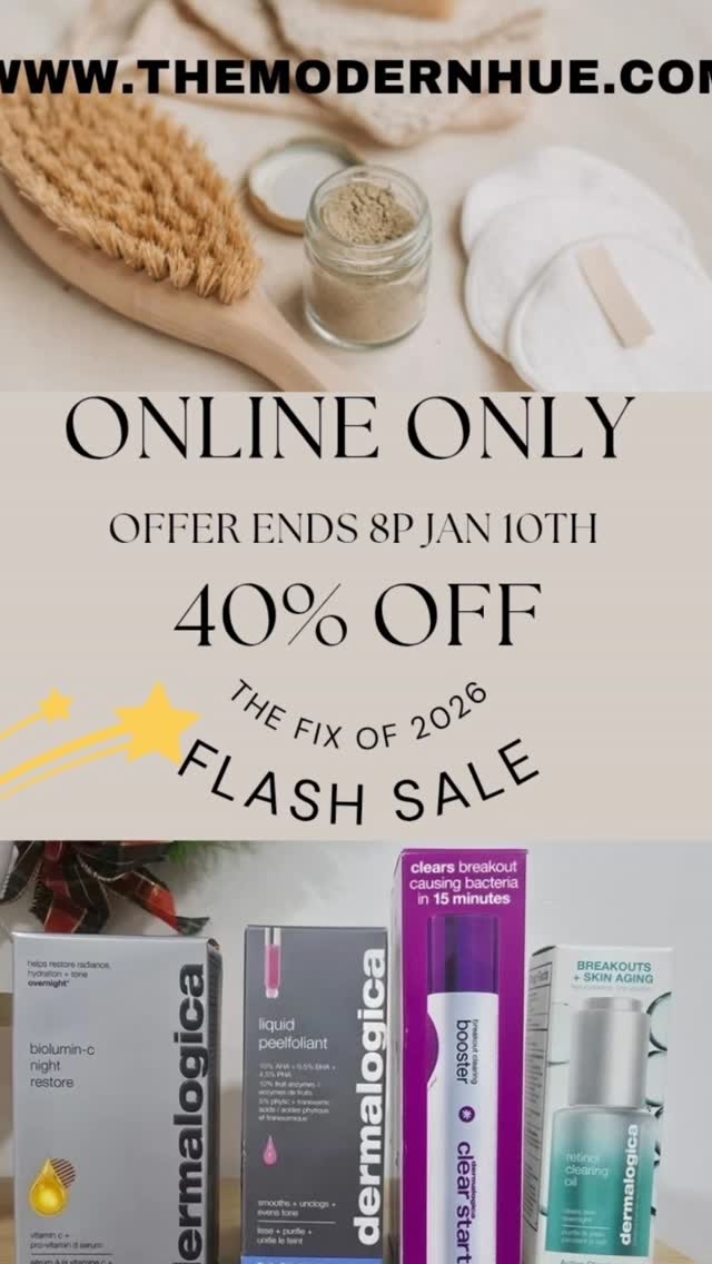 🎉🎉✨️ 40% off ALL Skin Care Products ✨️🎉🎉
⚡️⚡️FLASH SALE⚡️⚡️
Visit 》》WWW.THEMODERNHUE.COM
NO CODE NEEDED, -40% AUTOMATICALLY APPLIES!!!
ACTIVE NATIONWIDE SHIPPING
⭐️⭐️ONLINE SHOPPING ONLY⭐️⭐️
OFFER ENDS TODAY JANUARY 10TH @8PM
THE FIX OF 2026🙋🏽♀️❣️
🤳🏾text me if you have any questions
518.894.7994