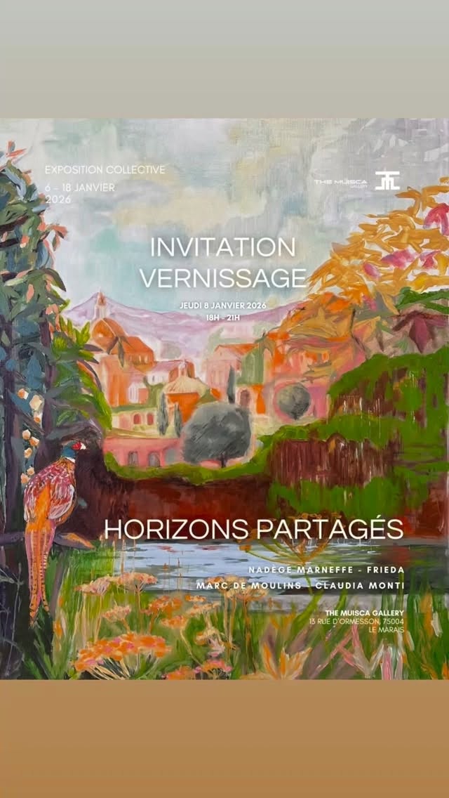 « Avec Nadège Marneffe, l’horizon se déploie dans une relation intime au vivant. Héritière à la fois des traditions naturalistes et de l’Art nouveau, son travail s’inscrit dans une peinture contemporaine qui refuse la distance contemplative du paysage classique. Ici, le regard n’est pas celui d’un observateur extérieur, mais d’une présence immergée. La couleur devient un lien sensible entre les êtres vivants, une manière de réenchanter notre rapport au monde. Marneffe compose des horizons vibrants, où la vie s’impose. »
Galerie The Muisca, catalogue d’exposition « Horizon partagé », exposition collective 6-18 janvier 2026.
🇬🇧 « With Nadège Marneffe, the horizon unfolds in an intimate relationship with the living world. Heir to both naturalist traditions and Art Nouveau, her work is part of a contemporary painting that rejects the contemplative distance of classical landscape painting. Here, the gaze is not that of an external observer, but of an immersed presence. Color becomes a sensitive link between living beings, a way of re-enchanting our relationship with the world. Marneffe composes vibrant horizons, where life asserts itself. »
Merci @themuisca
#artcollector #frenchpainter #nadegemarneffeart #artistsoninstagram #contemporaryart