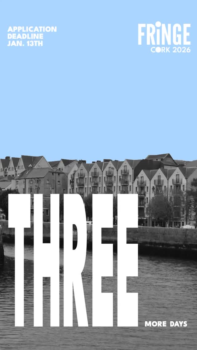 THREE MORE DAYS ‼️
Get those applications in Fringe Friends!
Deadline: January 13 Midnight GMT
Where to apply: Find our application portal on our website www.corkfringe.com
Animation by @sketchy_mo_