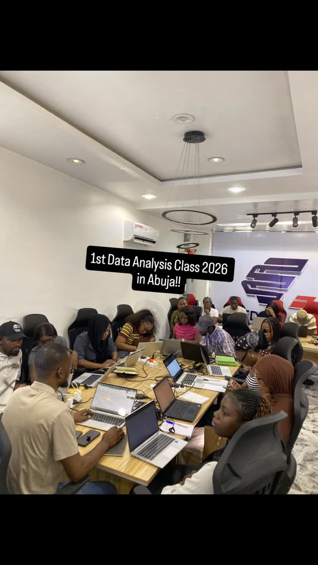 This is the first opportunity of 2026… don’t miss it.
The 1st Data Analysis Class for the year is started in Abuja. If 2025 drained you financially, emotionally, and mentally, then 2026 must be different.
Start building a skill that can change your income and give you job security.