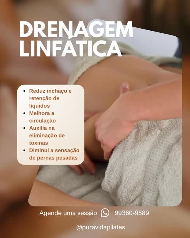 Inchaço, sensação de peso e retenção de líquidos?
A drenagem linfática é a solução 💆♀️✨
✔️ Reduz o inchaço
✔️ Ativa a circulação
✔️ Alivia o cansaço
✔️ Modela o corpo
✔️ Promove bem-estar imediato
👉 Agende sua sessão e sinta a diferença já na primeira vez.
Vagas limitadas!
