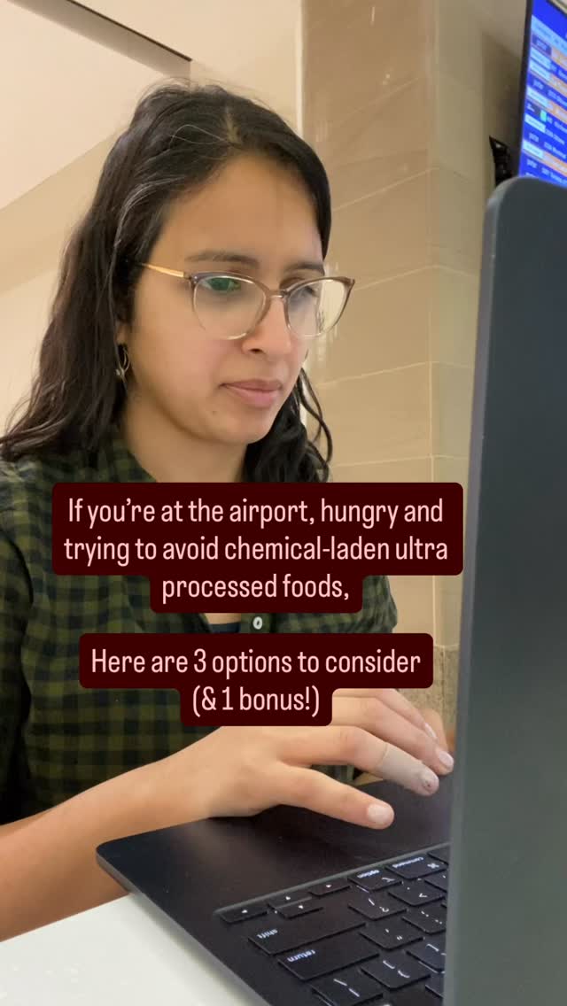 Eating out (almost) always involves trade offs.
I often go for more raw foods so you don’t have to think about food being cooked in/with non-stick chemicals and plastics.
Higher temperatures = increased chemical exposures.
I generally avoid hot food or beverage in plastic-lined take out containers.
And sometimes just skip a meal and know there’s lots of value in that.
Most of the time, I bring my own food, but when I don’t, I often fall back on one/some of the above.
Plastics and non-stick chemicals are known to be hormone disruptors so they are worth avoiding whenever you can!
#infertility #preconceptioncare #functionalmedicine #holistichealth #airport