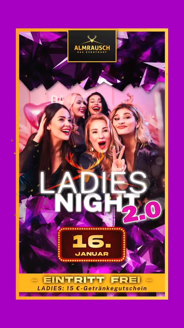 💃✨ Ladies Night im Almrausch ✨💃
Fr. 16.01.2026 · ab 21 Uhr
Diese Nacht gehört euch! 💕 Girls only vibes, beste Musik & purer Spaß! 💄🎶
Feier mit deinen Mädels, sing mit, tanz durch die Nacht und genieß das Gefühl, richtig abgehen zu können.
💖 Special:
🍸 Ladies bekommen 15 € Getränkegutschein
🍹 Männer 50 % Rabatt aufs 2. Getränk
🛡️ Feel-good & safe: Almrausch-Awareness-Konzept + Begleitung zum Auto auf Wunsch.
Diese Nacht gehört euch. 💕
📍 Almrausch Reutlingen · 🔞 ab 18
#LadiesNight #GirlsNightOut #Almrausch #Girlsjustwannahavefun