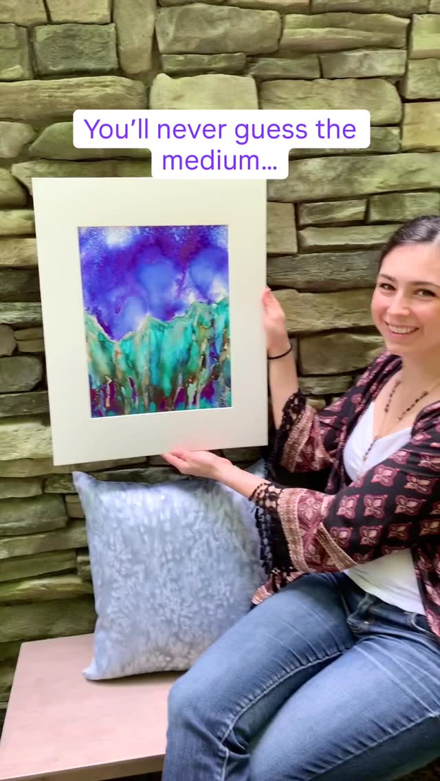 Any guesses?!? 👀……
🎨
🎨
🎨
The medium is… Alcohol Ink!
Ever heard of it? 😂
It comes in small, concentrated dropper bottles. 💧If you wet the page with alcohol first then drop the ink on top, it will immediately spread just like watercolor, but with more intense, saturated color. 🟥🟠🟨🟢🔵🟪
🌬️I use compressed air to blow the ink around and tools like cut credit cards, toothbrushes, and q-tips to manipulate the ink.
The hardest thing about this medium is that it dries super fast- but this forces me to let go of control and just play and experiment. 🙃
Want to see more alcohol ink paintings? 😍Head to the link in bio or www.SierraDawnArt.com and look at my Dreamscape collection!
#appalachianartist #alcoholinkartwork #alcoholinkartists #mountainscapepainting #sapphireblue