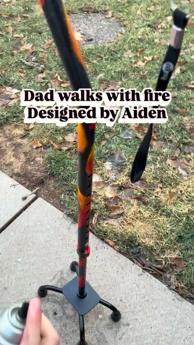 Mobility and art. Yep. Today I added flames to my dad’s cane. It’s totally FIRE
#aidensots #autismartist #accessibility #artist