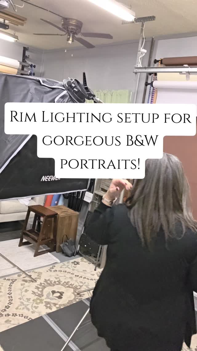 Rim lighting makes gorgeous black and white beauty/boudoir portraits. Check out the demo at the end of me after setup.