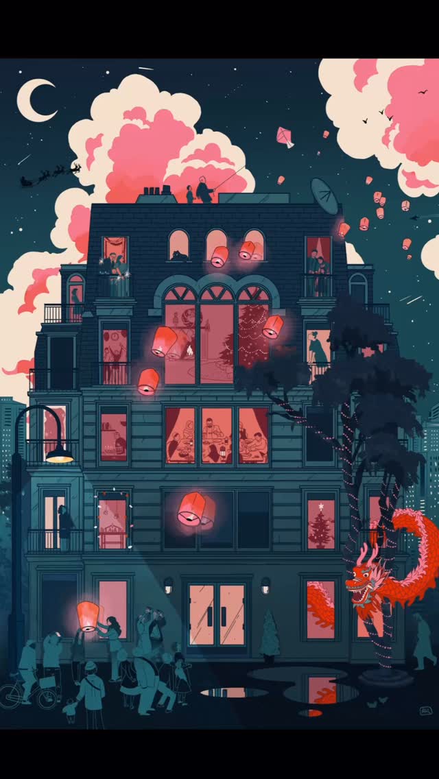 This year I decided to participate in the @worldillustrationawards with 3 entries. Here is the first one which is a self initiated project which explores how celebrations from different religions and cultures can coexist in a shared space. The building becomes a quite symbol of unity, housing diverse traditions under one roof imagining a world where they live side by side, peacefully.
#worldillustrationawards #worldillustrationawards2025 #aoi #illustrationawards #puzzledesign