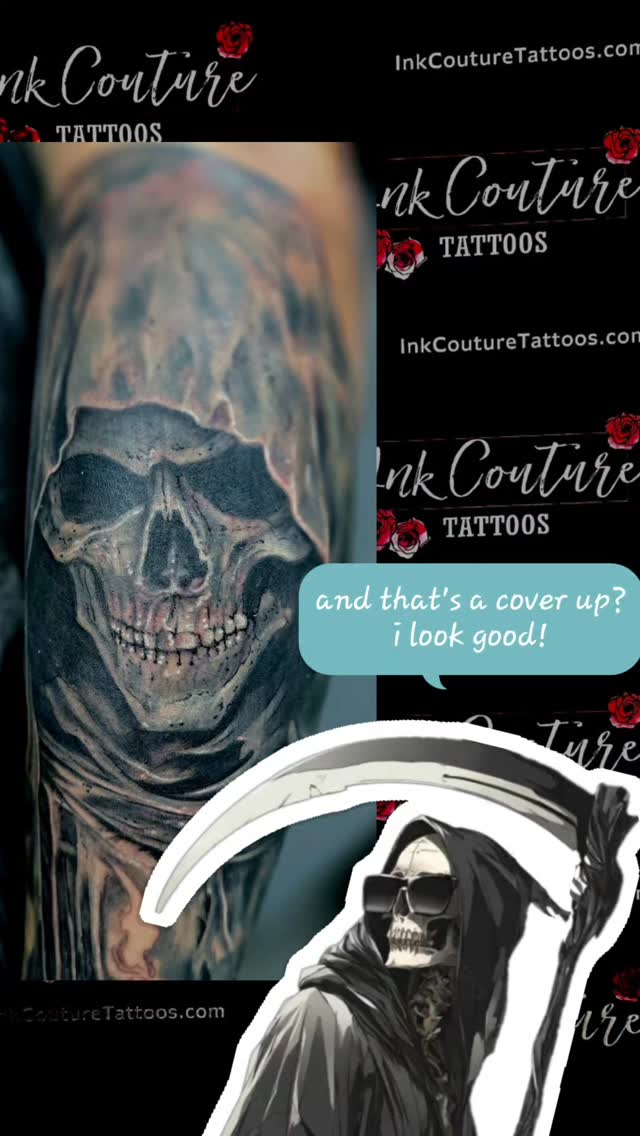 Death coverup! this was fun. I would love to do more of these.
#mttattoos #coverup #skulltattoo