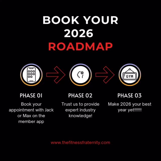Hiiii everyone. 2026 is now well underway and sadly moving very fast. We tried to hold off at the very start of the year pushing the new year new you fitness stuff etc. However, we are your gym, and we are here to help! We are opening up roadmap session with Jack & Max. 30 minute 1-1 consultation to map out your 2026.
Jack
Fat loss. Muscle gain. Body composition.
If you’ve got a holiday booked this year and want to feel confident when it comes around, don’t leave it until it’s too late.
Max
Functional fitness. Sport-specific training. Injury rehab.
If you want to move better, return from injury properly, or train for something rather than just training, Max will help you map 2026 out.
We will be releasing bookings on the entrance app very soon. Keep your eyes open for an email when we will confirm spots are live.
Have an amazing week and 2026.
P.S Happy New Year