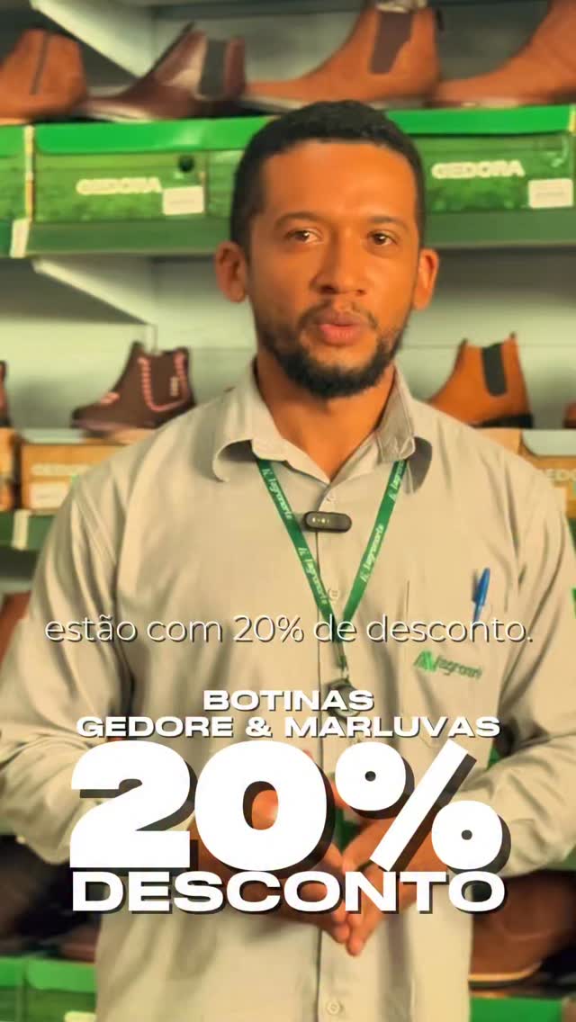 🔥 Quem vive o campo sabe: produtividade começa pelos pés.
Pé no chão, firmeza no passo e segurança em cada jornada.
As botinas Gedore e Marluva foram feitas pra quem enfrenta a lida de verdade — conforto que acompanha o dia inteiro, resistência que não falha e proteção que faz diferença no fim do dia.
🎯 Agora com 20% de DESCONTO
⏳ Mas é só enquanto durar o estoque.
Não deixe pra depois o que pode melhorar seu trabalho hoje.
👉 Passe na Agronorte, garanta a sua e sinta a diferença logo no primeiro passo.
#Agronorte #AgroNorte #AgroBrasil #AgroÉTech #ProdutorRural #VidaNoCampo #ForçaDoAgro #TrabalhoSeguro #SegurançaNoCampo #EquipamentosRurais #EPIAgro #BotinaBoa #Gedore #Marluval #AgroNegócio #AgroForte
