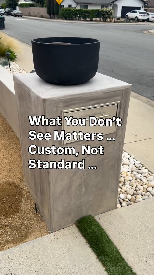 A mailbox pilaster done right.
The planter on top is built with drainage, dedicated irrigation, and pre-run lighting wire, all connected to the existing front yard landscape system—so it looks clean and performs long-term.
Design + planning = no shortcuts #outdoorliving #homeimprovement #exteriordesign