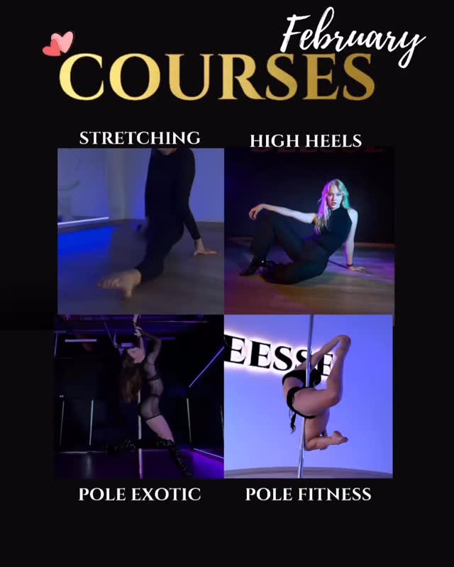 ❤️🔥COURSES IN FEBRUARY❤️🔥
🔥NEW! High Heels (advanced) - Uljana @uljanare
📆3.02 - 26.02
🌟Tue/Thu - 13:00
💄 Pole Exotic - Daria @devira_dance
📆2.02 - 25.02
🌟Mon/Wed - 21:00
💪Pole Fitness – Kristin @kristinkalnapenk
📆1.02 - 26.02
🌟Fri 19:00 & Sun 16:00
🧘♀️ Stretching & Posture - Angelina @angelina.jrmlv
📆3.02 - 26.02
🌟Tue/Thu - 20:00
👠 High Heels (beginners) - Uljana @uljanare
📆3.02 - 26.02
🌟Tue/Thu - 12:00
💪 Pole Fitness – Natalia @natali.polefit
📆2.02 - 25.02
🌟Mon/Wed 18:00
💶 Course price: 95€, pre-payment only 25€ (secures your spot)
🌐 Registration link in BIO or send us DM 💌