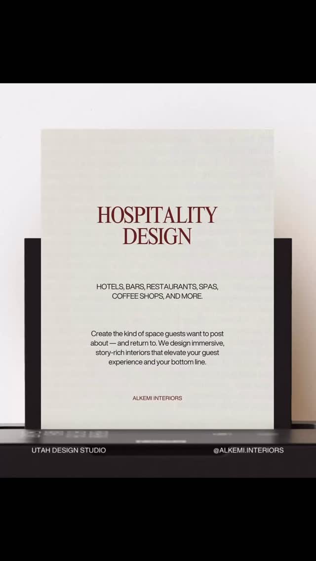 🛎️
We’re based in Utah, but we design wherever good stories (and good spaces) are waiting. Here’s how we can work together.
#utahinteriordesigner #utahdesignstudio #hospitalitydesign #alkemiinteriors #commercialdesign #designinspiration #utahinteriordesignstudio