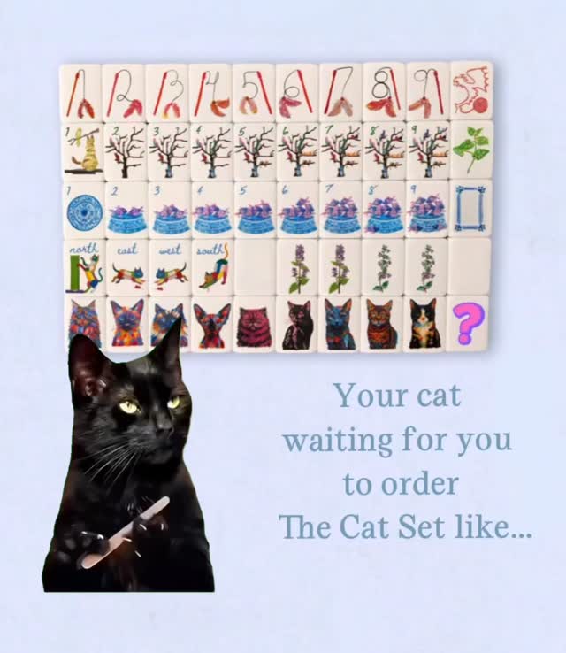 Your cat, waiting very patiently for you to order The Cat Set…(any day now) 😻🀄️
#mahjong #mahjongtiles #custommahjong #cats_of_instagram #mahjongart
