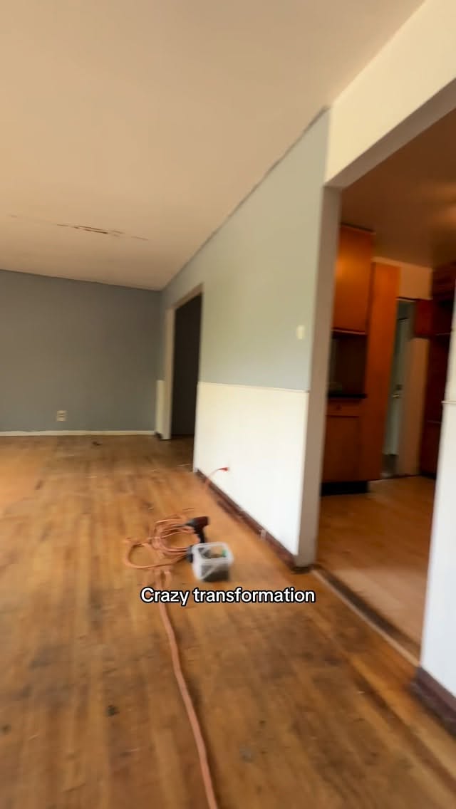 The walls are closed up and it’s time for some real transformation!
How do you feel about wood flooring throughout the kitchen & dining space? Comment below!🔥
#beforeandafter #homeremodel #homemakeover #homeimprovement #reels