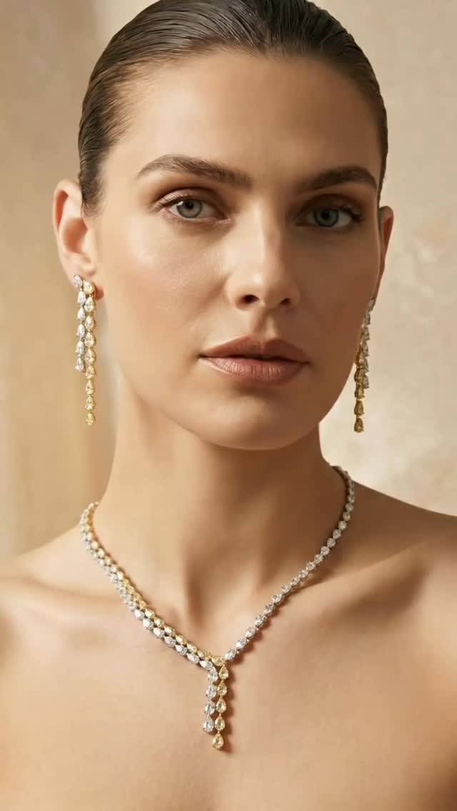 The architecture of light. Two tones, one statement.
#DilaExclusive #DiamondNecklace #LuxuryDetails #RareGems #FancyYellow