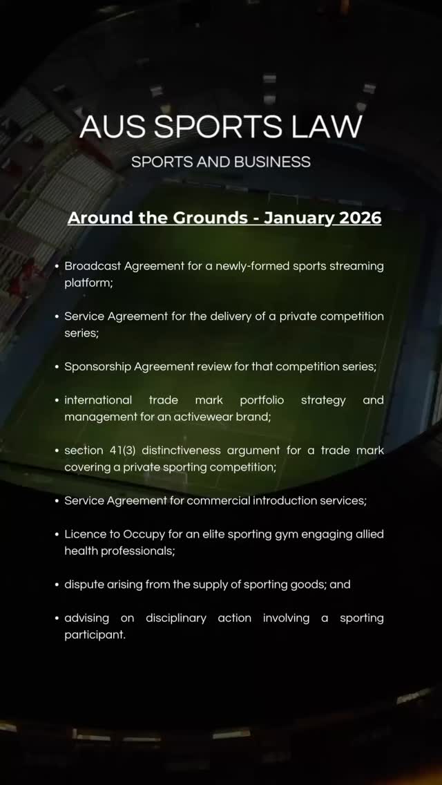 Busy start to 2026, and plenty in the pipeline.
2026 - The Year of Sport