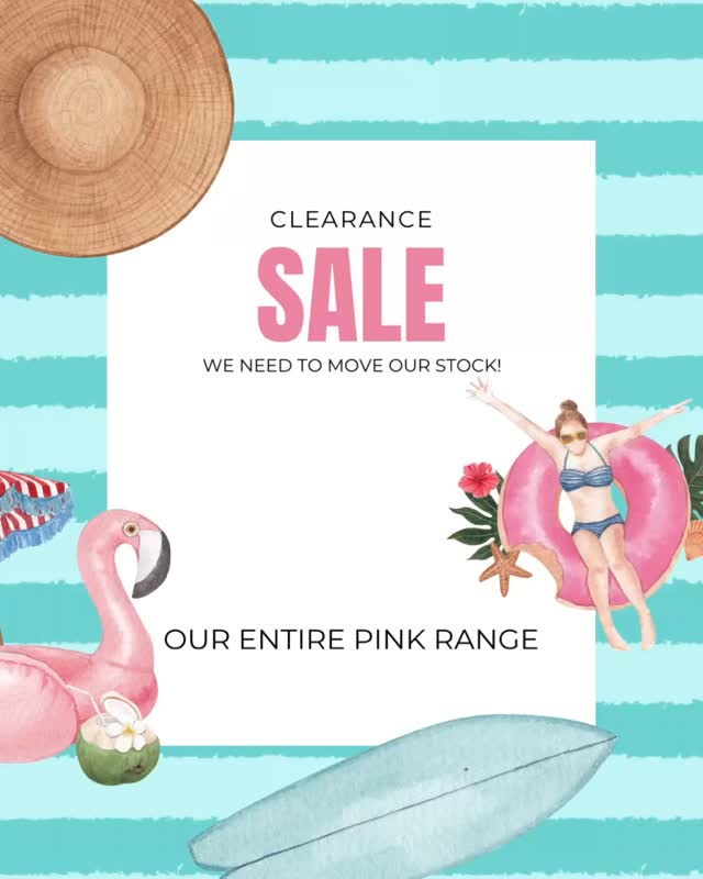 CLEARANCE sale! We have excess stock of our entire pink/coral range which means you can get them for basically nothing! LIMITED stock. Pretty up your pool space today 🩷