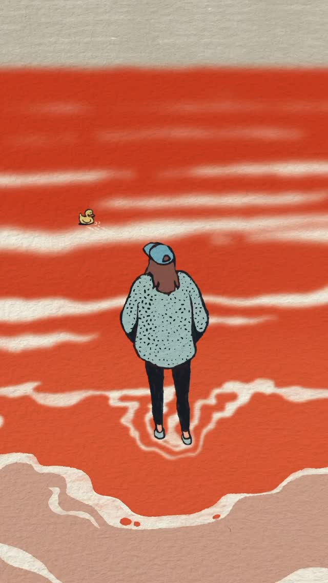 This year I decided to participate in the @worldillustrationawards with 3 entries. Here is the third one which is deeply autobiographical, yet created as a signal to other women who have endured the horror of miscarriages in silence. Rather than telling a story, the animation uses metaphor to express solitude and grief. A woman stands alone in a red sea that seems to emanate from her, watching a small yellow duck drift beyond reach. As rain falls and a faint sun rises on the horizon, the piece holds space for loss, endurance and the fragile coexistence of sorrow and hope.
#worldillustrationawards #worldillustrationawards2025 #aoi #illustrationawards #miscarriageart