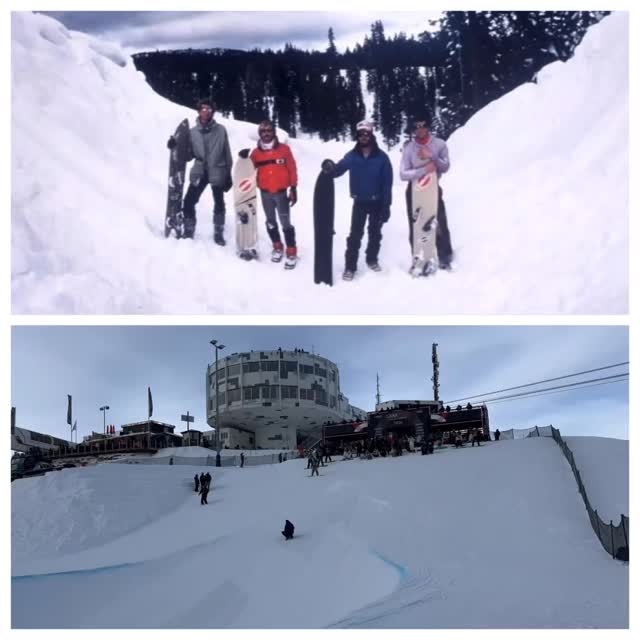 “A lot has change in the half pipe from the inception of the sport in Tahoe City,” said Bob Klein. Bob, who is in Switzerland coaching a Brazilian Snowboarder for the Olympics Half Pipe Completion in Italy next month said when being asked to the book signing at Palisades Tahoe tomorrow in Bar One at 3:30. Here he provides footage of how big the event has grown in height and in popularity. Standing in the Tahoe city Half Pipe back in the say, Tom Sims, Allen Arnbrister, Terry Kidwell and Keith Kimmel. More about the history of the half pipe in Four Women and a Mountain.
