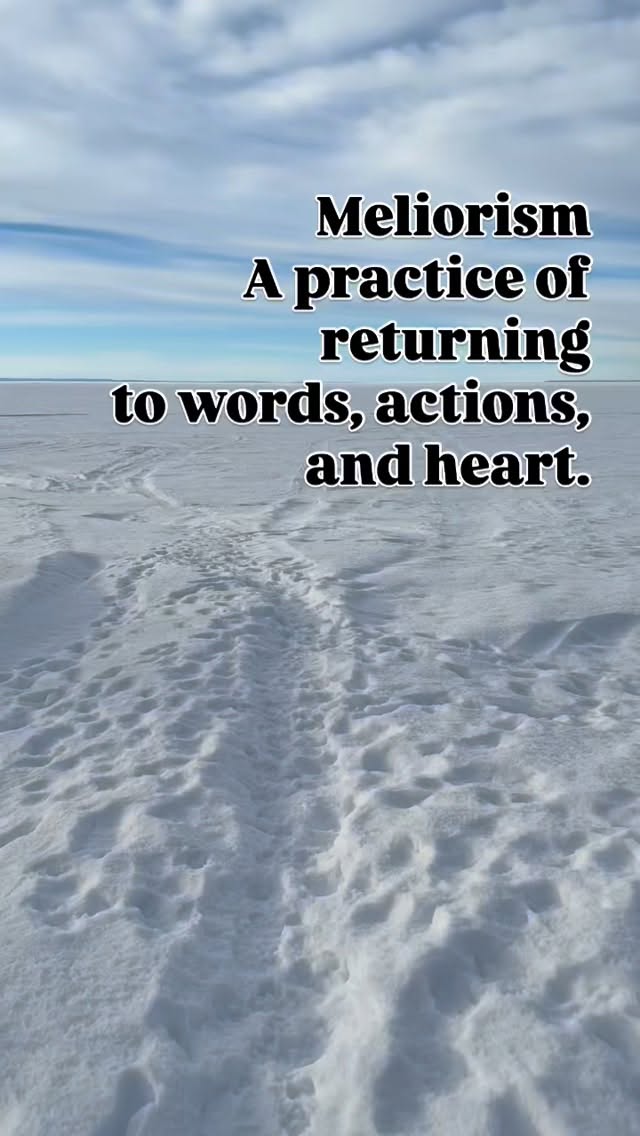 I recently learned about the word Meliorism
…the belief that things can get better—not because they’re perfect, not because we’ve “figured it all out,” but because we keep choosing to move in a kinder, more conscious direction.
And let me be clear… I am not perfect.
I forget. I react. I get tired. I say the thing I wish I’d rephrased later while replaying it in the shower. 🙃
But meliorism reminds me that growth isn’t about never messing up—it’s about noticing, pausing, and coming back. Coming back to my values. Coming back to my words. Coming back to how I want to show up in the world.
Some days that looks like deep presence and intentional choices.
Other days it looks like, “Okay… that wasn’t it. Let’s try again.”
And that still counts.
So no, I’m not aiming for perfection. I’m practicing better.
Better listening. Better softness. Better alignment between my actions and my heart.
One moment, one choice, one gentle return at a time. ✨