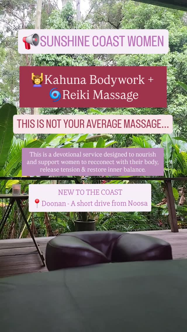 ✨️ Welcome to my little sanctuary in Doonan ✨️
This is where I hold my Sacred Bodywork sessions - A quiet, private space tucked in the trees of beautiful Doonan.
A place for you to unfold, relax and realign. The space is energetically held to support you through your session, to attune to exactly what you need in the moment, and to illuminate what is ready to be released, restored or remembered.
You will know if this is for you.
I have a few spaces left for this week. DM me to claim your session 💕
#doonan #noosa #sunshinecoast #sunshinecoastreiki #kahunamassage