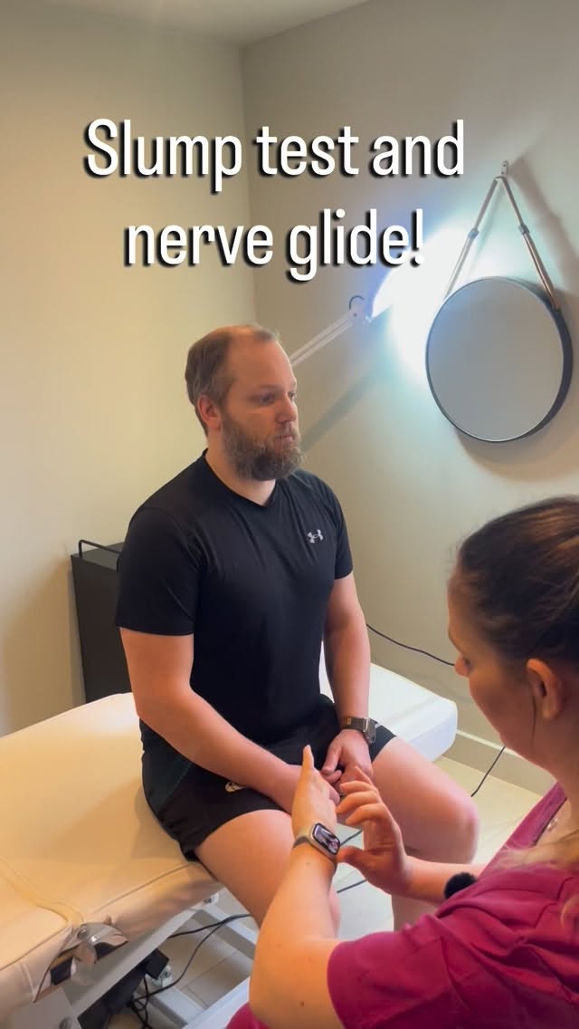 The slump test - a highly sensitive neural tension test used to detect if the sciatic nerve is restricted or irritated. The test works by progressively putting the nervous system on a ‘stretch’ to see if it reproduces the patients symptoms. The test is considered positive if it reproduces the patient’s pain and if it is relieved by lifting the head - effectively giving the nervous system ‘slack’.
The nerve glide- when the nervous system/ nerve is “sticky” or sensitive. The goal is to gently glide the nerve back and forth to improve blood flow and reduce irritation. #physiotherapy #rehab #back pain #sciatica