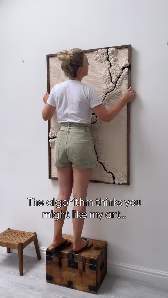 Hello if you just found my page! 👋🏻 Please do let me know if you like what you see?
My name is Elle and I’m a socially awkward textile artist, creating woven wall art with thousands of my own signature knots on my handmade solid oak frames.
A very slow and meditative process which calms my brain to create, and hopefully calms your brain to gaze upon 🥹
Everything is sustainably made and inspired by the beautiful sights in nature we experience as a family, here in the UK.
This piece is ‘Gorge 012’ - 80cm x 120cm
Solid Oak & Organic Egyptian Cotton
🖤 Do check out the link in my bio for all my available wall art, including limited edition fine art prints.
.
.
.
.
.
www.ellecollins.com
UK artist. Birmingham art. Wall art. Contemporary art. Art for interiors. Art for interior designers. Sculpture art. Textile art. Coastal style. Organic modern interior. Organic modern design. Texture art. Art for the home. Statement art. Unusual art. Tactile art. Subtle art. Inspired by nature. Nature inspired art. Neutral interiors. Neutral home. Sustainable art. Sustainable design. Art collectors. Minimalist art. Calm art.
#wallarts #artforinteriors #organicmoderndesign #interiordesign #artinstallation