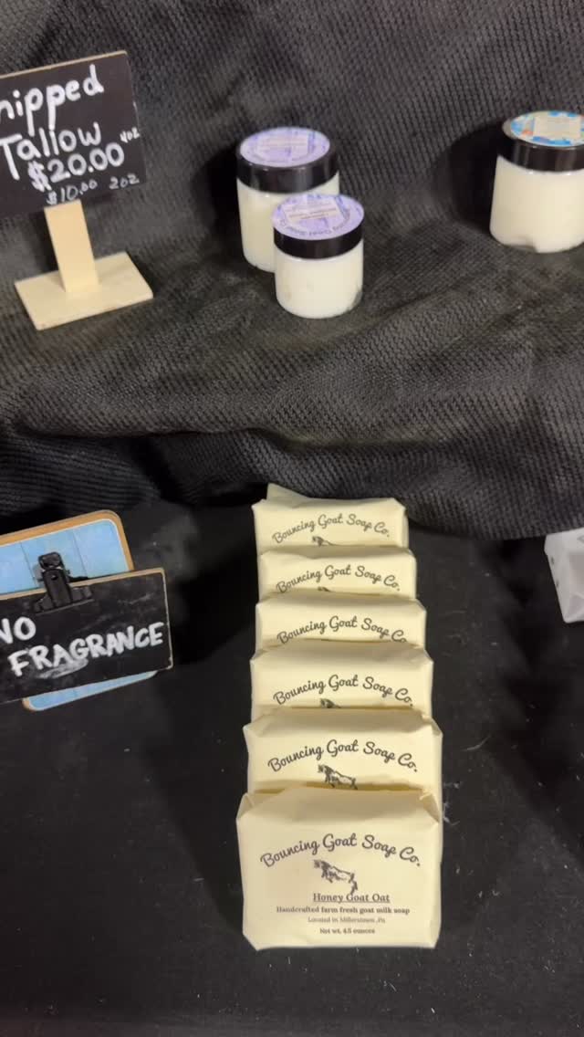 Last day of the Pennsylvania Farm. Sold out of a few varieties. Totes have been condensed and empties taken home. Still a nice variety of selection. Here today until sell out or 5 pm #goatmilksoap #pafarmshow #harrisburgpa #goatsoap