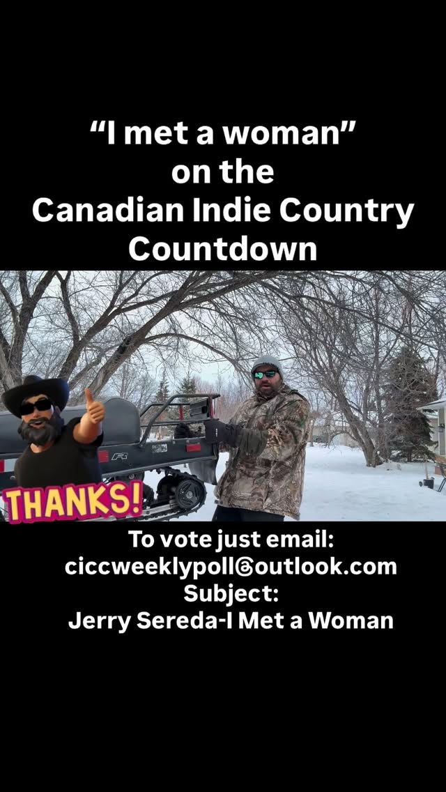 Saturday Fun! I met a woman - written by Jerry Sereda, Gord Bamford, Buddy Owens is 143 on the Canadian Indie Countdown!
With your vote we can climb up and hopefully capture a Number 1!! 🙏
To vote send an email to: ciccweeklypoll@outlook.com Subject: Jerry Sereda I Met a Woman!
Don’t forget to grab some free music at JerrySereda.com where all our music is free all the time!! 🤠
Chi-Miigwetch, Thank You, & Merci! 🇨🇦#jerrysereda #indigenousmusic #countrymusic #canadiancountry ❤️