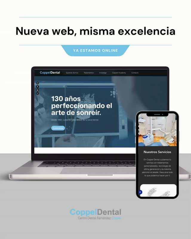 ✨ Nueva web, misma filosofía de siempre ✨
Ya puedes visitar la nueva web de Copell Dental.
Un espacio más claro, más intuitivo y pensado para que encuentres fácilmente toda la información sobre nuestros tratamientos, el equipo y la clínica.
Te invitamos a descubrirla y a conocernos un poco mejor.
👉 Link en la bio