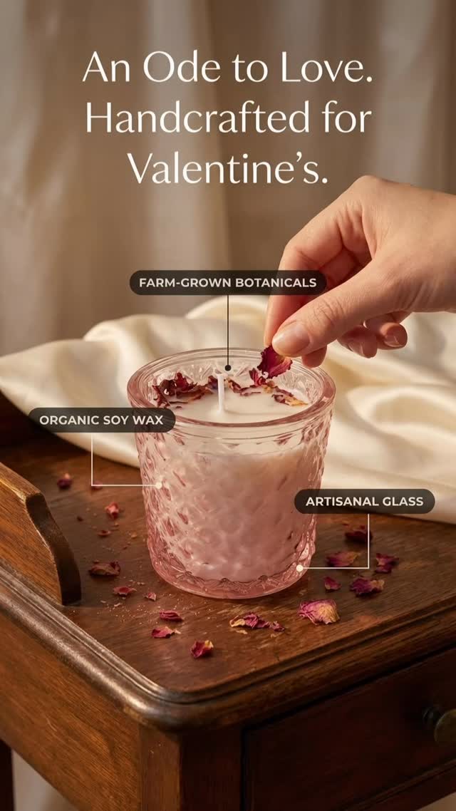 An ode to love, poured by hand.
From farm-grown botanicals to creamy organic soy wax, every detail is thoughtfully crafted for Valentine’s Day. ❤️
A candle made to slow time, soften the moment, and set the mood.
Available for a limited time — because love should always feel intentional.
#FarmGrown #HandcraftedWithLove #ValentinesAtTheFarm #ThoughtfulGifting #Vday2026