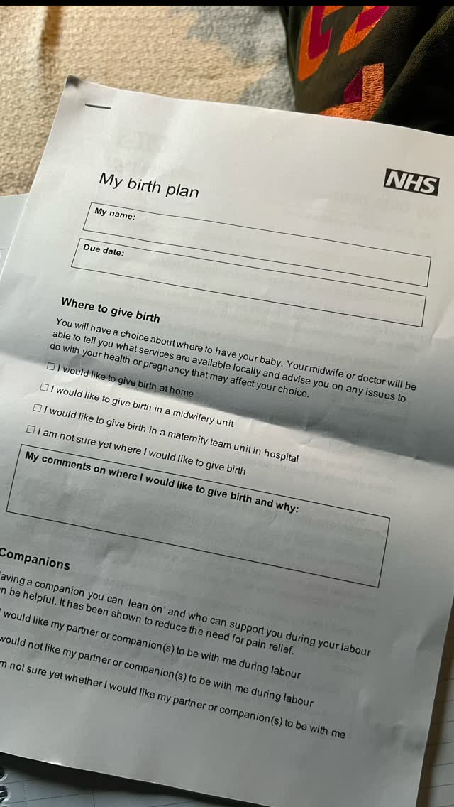 🌟 Highly recommend writing a birth plan.
🌟 Highly recommend not using this one.
❌ Great as inspiration. Not great as a framework.
Want a birth plan that doesn’t feel like an over-promise that makes you worry it’ll under-deliver? Give me a call….
#birthplanning
#antenatalclasses
#doula
#2026babies
#hypnobirthing