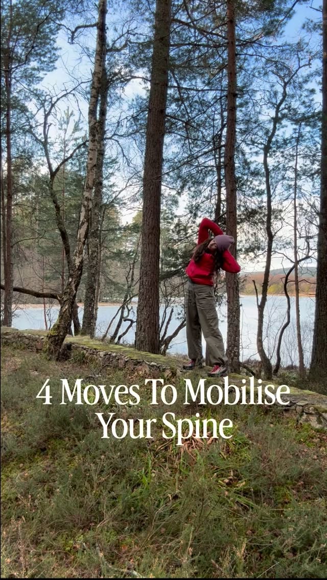 4 moves to save and try for spinal mobility.
So often we think we’re moving our spine but we’re actually just frozen in the same position moving our limbs or just the neck (think slouched at a laptop and then that same chin and shoulders forward position when you stand up)
Have a play around and notice if there’s any sections feel like they could use some more movement.
Follow @flow.with.v for more
❤️🔥