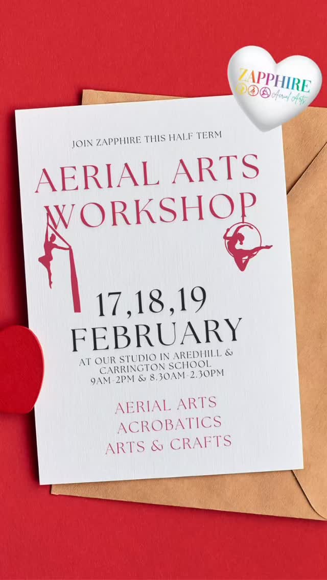 Join us for 3 exciting days of aerial training. Try something new — moving beyond tricks to explore flow, musicality, creative sequencing, and performance, working towards a relaxed mini theatre-style showcase.
Perhaps you always wanted to try Tippy Hoop but haven’t got to a class with us yet? Now is your chance! Even better, you can perform a brand new Aerial style for the first time at a Zapphire Mini Showcase!
Each day explore different skills, shapes, transitions, and creative pathways, building towards a relaxed mini theatre-style showcase on the final day to parents and friends. (TICKETS FREE)
Students booked for the full 3 days will be invited to take part in the final mini showcase on the stage! Link to booking on our profile 🙌