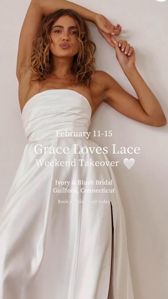 Get ready for our @grace_loves_lace takeover weekend! Book your appointment during 2/11-2/15 for special deals on Grace Loves Lace gowns and get a complimentary GLL veil with purchase! Visit our website for more details and to book!
https://www.ivoryandblushbridal-ct.com/events
.
.
.
#bridaltrunkshow #graceloveslace #weddingdress #laceweddingdress