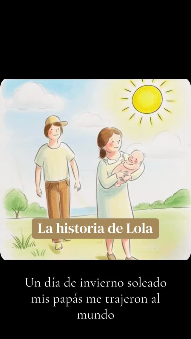 Les compartimos la historia de vida de Lola🤍 Gracias @gloriamollerart por tu arte!
Un día de invierno soleado mis papás me trajeron al mundo
Como ellos no me podían cuidar y mientras me encontraban mi hogar definitivo, una familia de Nazaret me cuido y mimó con mucho amor
Después de unos meses de disfrutar este tiempo maravilloso, conocí a mi familia adoptiva que me esperaban con amor
Que alegria me dio cuando conocí a mis papás y mis hermanos
Nos esperamos y al fin nos encontramos