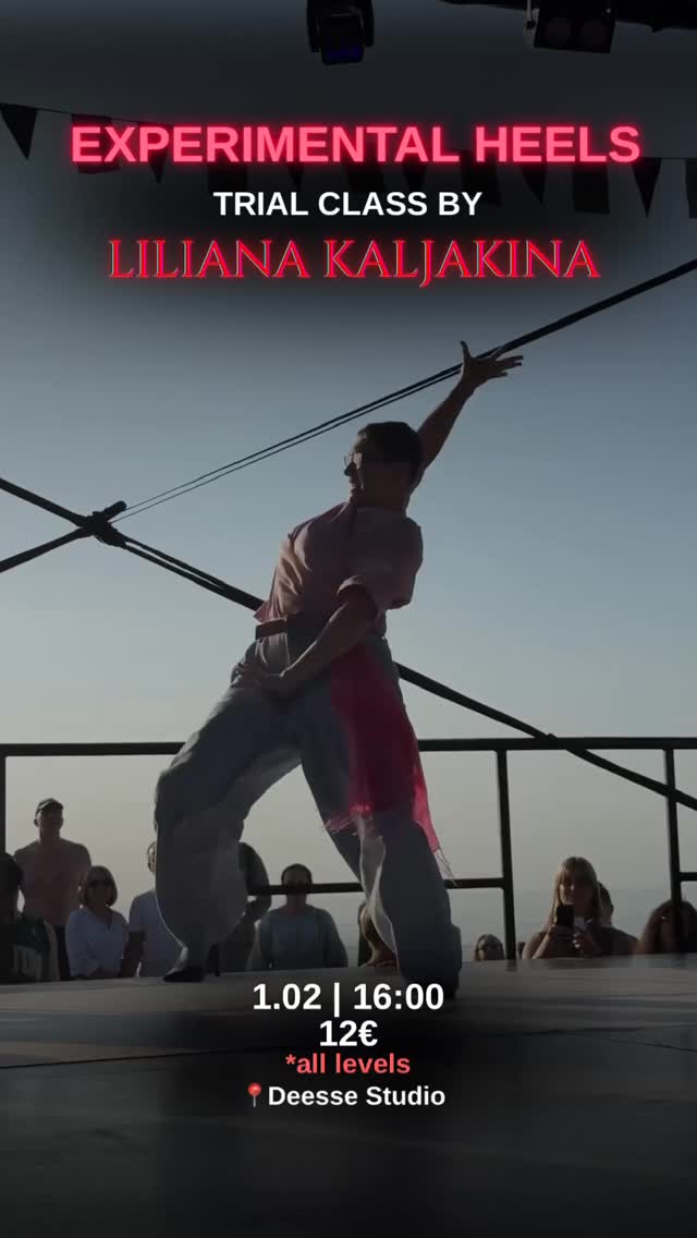 See on sinu võimalus tulla trenni, mis võib jääda ainukeseks.
🔥 Heels Experimental — uus suund, mida katsetame. Me ei luba, et see jääb. Kõik sõltub teie tagasisidest.
✨ Proovitrenni viib läbi Liliana Kaljakina (Ljalja) @kaljakinalyalya — üks ägedamaid Experimental Heels stiili esindajaid.
Battle’d, rahvusvahelised projektid, esinemised, videoklipid, koreograafiad.
Täna on Ljalja oma suuna tõusev täht.
🖤 See formaat on fookusest kehal, uute vormide otsimisest, eksperimendist, sügavusest ja teadlikust tantsust — ilma kopeerimise ja šabloonideta.
SEE ON UUS TASE.
📍 1.02
⏰ 16:00-17:00
💶 12€ — proovitrenn kõigile
DEESSE jaoks on see uus formaat. Võimalik, et seda enam ei tule.
👉 Registreeri läbi meie veebilehe
⸻
Это твой шанс попасть на урок, который может больше не повториться.
🔥 Heels Experimental — направление, которое мы пробуем один раз.
Не обещаем запуск.
Смотрим на ваш отклик.
✨ Пробное занятие проведёт Лилиана Калякина (Ляля) @kaljakinalyalya —
одна из самых сильных представительниц experimental heels прямо сейчас.
Battles, международные проекты, перформансы, клипы, хореография.
Сегодня Ляля — восходящая звезда своего направления.
🖤 Этот формат —
про тело и мышление.
про поиск новых форм.
про эксперимент, глубину и осознанный танец —
без копирования и шаблонов.
ЭТО НОВЫЙ УРОВЕНЬ.
📍 1 февраля
⏰ 16:00
⏳ 1 час
💶 12€ — пробное занятие (для всех)
Для DEESSE это новый формат.
Возможно, единственный раз.
👉 Запись в шапке профиля